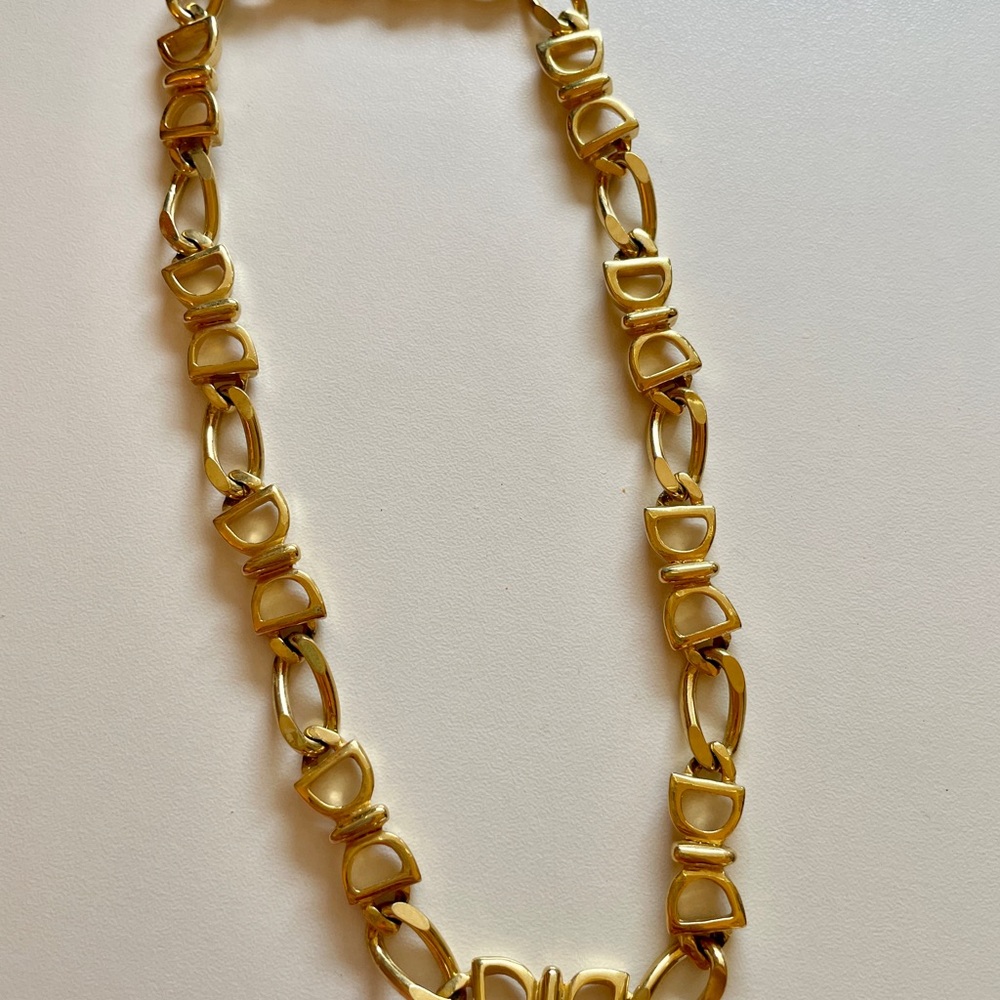 Vintage Paolo Gucci Goldtone - Horse Bit Link - Choker Necklace Necklace